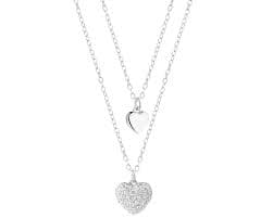 Rhodium Plated Silver Necklace with Cubic Zirconia - Ref No AP537-8906 / Apart