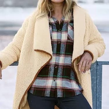 Natural Reflections Ladies Sherpa Cardigan