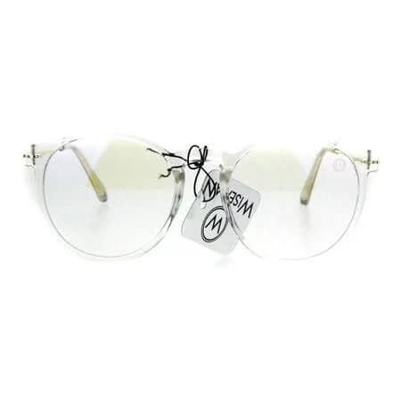 Round Circle Lens Keyhole Horned Thin Plastic Eye Glasses