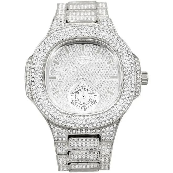 Modern Full Iced Out Chrono Bling Bling Watch