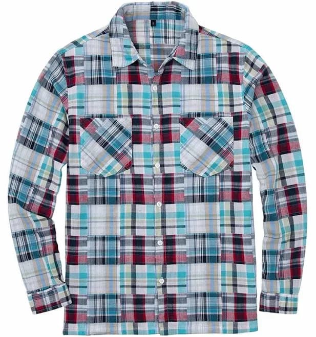 Men's Breathable Cotton Patchwork Button Down Shirt