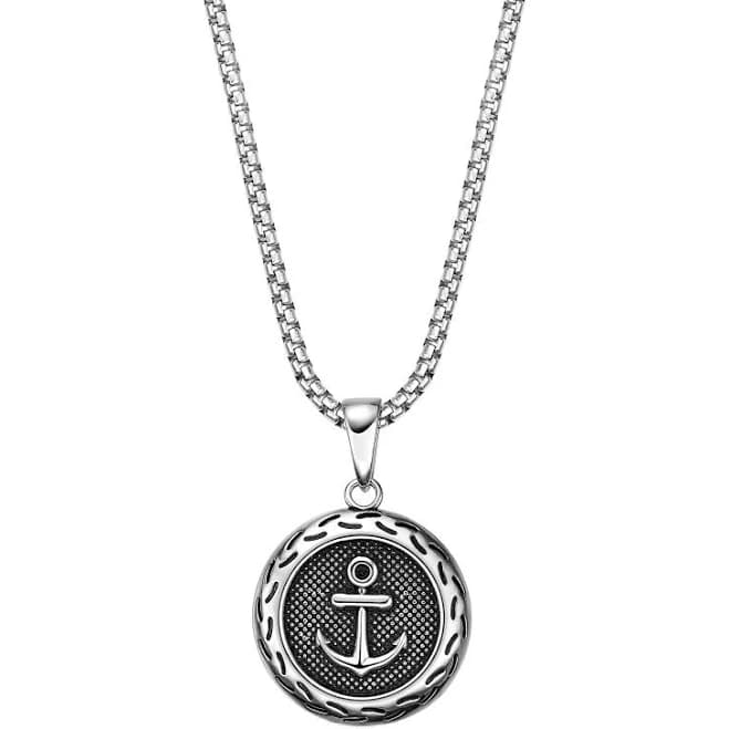 Sterling Silver Anchor Pendant Necklace for Men