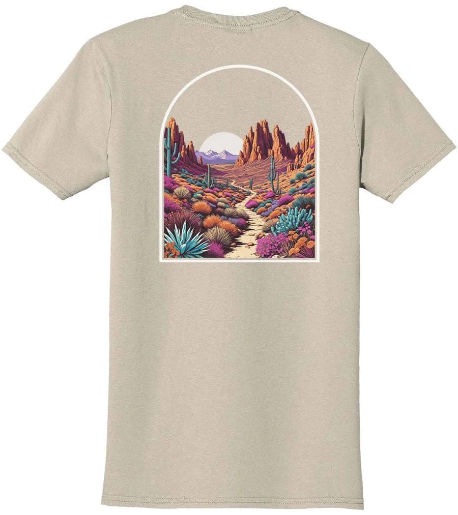 Desert Trail Back Print T-Shirt with Pocket Print