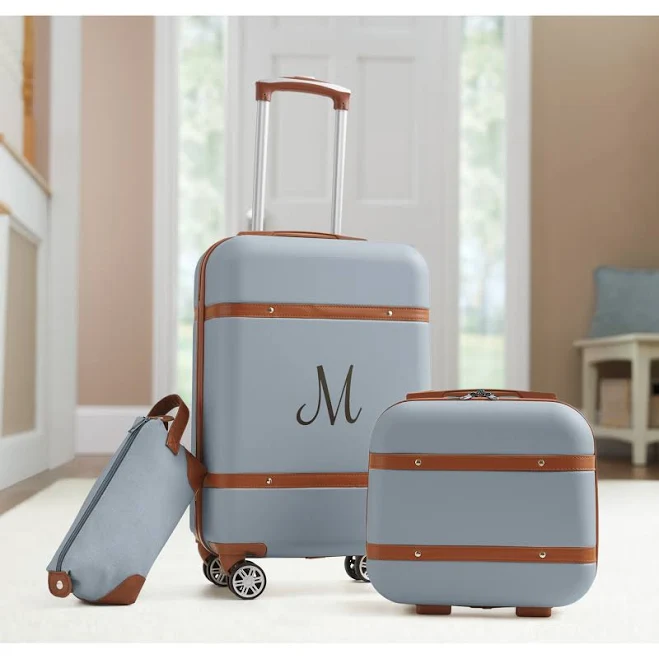 3-Piece Vintage Hardside Luggage Set