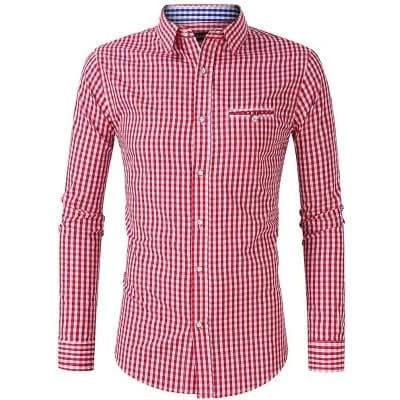 Men's Classic Vintage Plaid Full Button Front Shirt