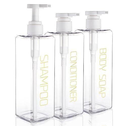 Shampoo and Conditioner Dispenser Shower Soap Bottles 3 Pack