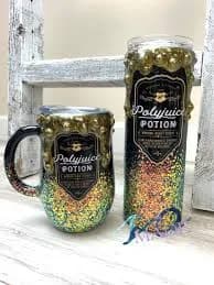 Potion Glitter Tumbler, Wizard Tumbler, HP Tumbler, Customizable Wizard Mug, Glitter Cup