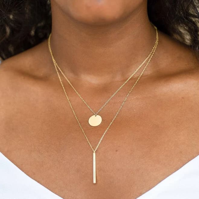 Dainty Gold Layered Necklace Set of 2
