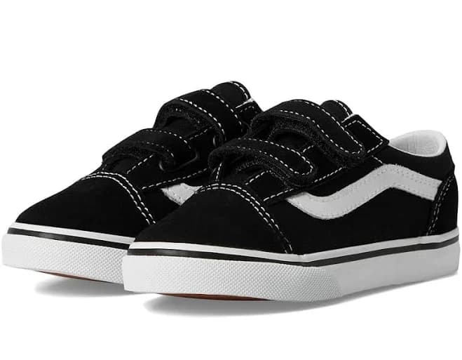 Vans Kids Old Skool V Core (Toddler) Kids Shoes Black : 4.5 Toddler M, Canvas/Suede