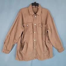 Divided By H&M Women's Denim Jacket Pockets Button Front Brown Size M