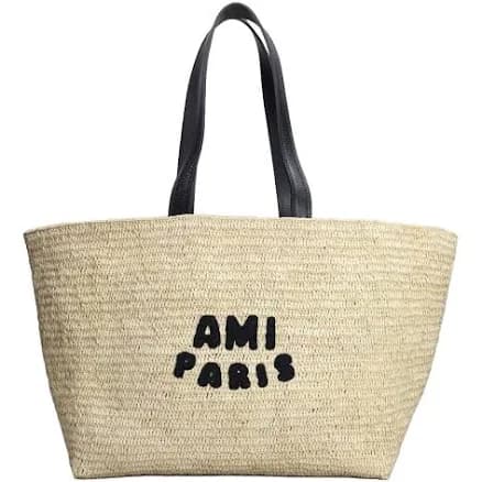 Ami Raffia Tote Bag - Beige