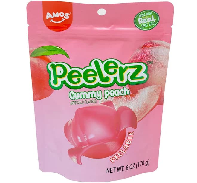 Amos Peelerz Gummy Peach - 6oz | Candy Funhouse US
