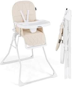 INFANS Baby High Chair, Quick Folding Portable Highchair for Babies and Toddlers with Adjustable Footrest Removable Dishwasher Tray PU Seat, Compact