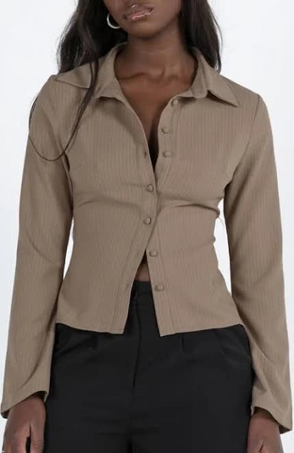 Princess Polly Women's Anni Pinstripe Button-Up Shirt