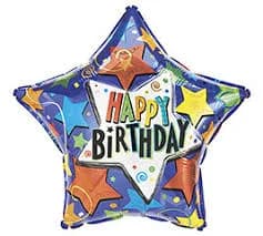 Large Happy Birthday Foil Star Balloon