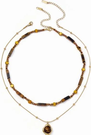 Copper Gemstone Beaded Necklace