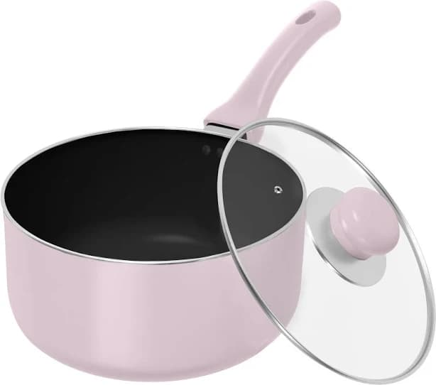 Utopia Kitchen 2 Quart Detachable Handle Nonstick Saucepan with Glass Lid