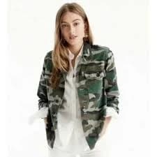 New L Tall J.Crew camouflage camo utility military shirt jacket LT