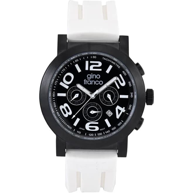 Gino Franco Men's Silicone Rubber Chronograph Stopwatch
