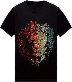 Mens Womens Sparkly T Shirt Rhinestone Short Sleeve Rock Festival Bling Gemstone Tshirt Cotton Graphic Tees