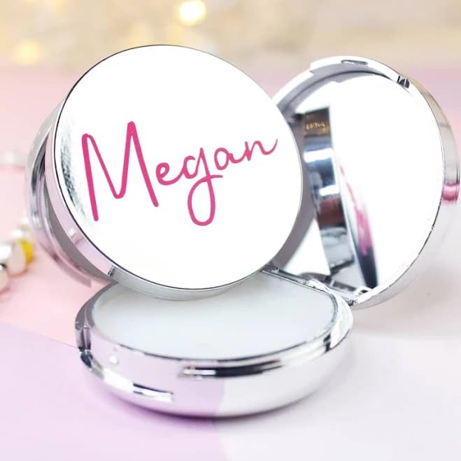 Personalised Vanilla Scented Lip Balm with Mirror
