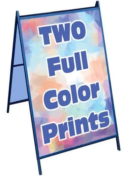 Metal Sidewalk A-Frame Sandwich Board with Two Custom Sign