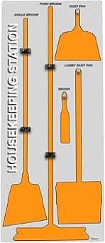 5S Housekeeping Shadow Board Broom Station Gray/Orange (with Broom Kit) : Health & Household - Amazon.com