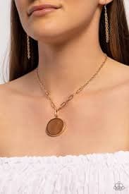 Paparazzi Necklace ~ WOODnt Dream of It - Gold – Paparazzi Jewelry | Online Store | DebsJewelryShop.com