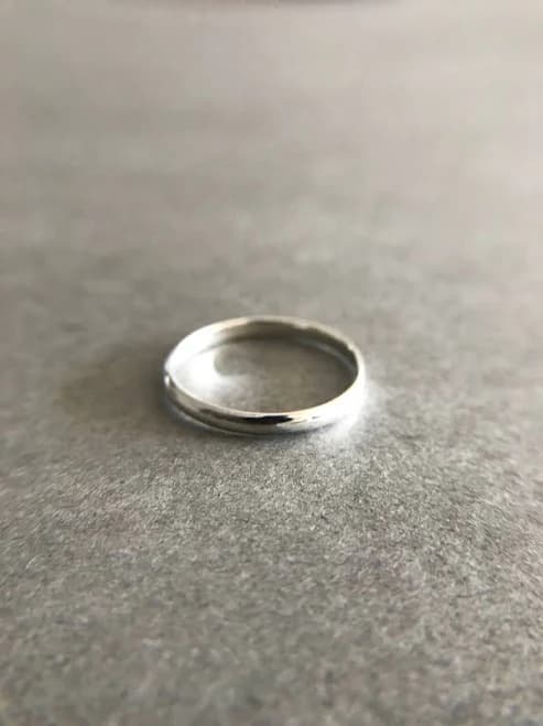 Sterling Silver Minimalist Half Round Band Midi Ring