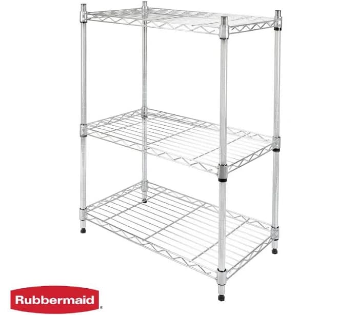 Rubbermaid 3-Tier Heavy Duty Black Wire Shelving Unit