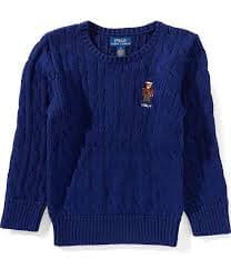 Polo Ralph Lauren Little Boys Long Sleeve Polo Bear Cable-Knit Sweater | Dillard's