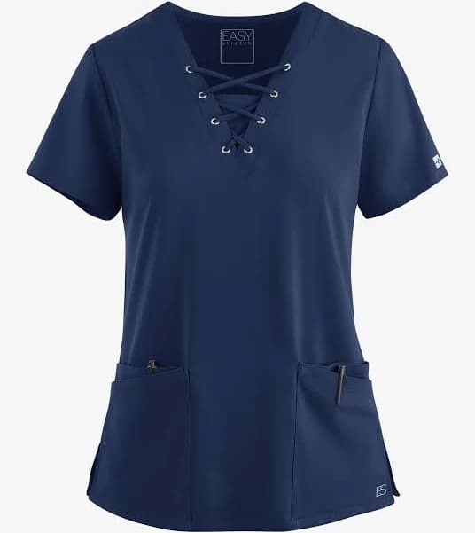 Easy Stretch Gisele Women's 4-Pocket Lace Up V-Neck Scrub Top