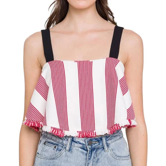 English Factory Stripe Crop Top