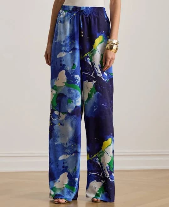 Lauren Women's Ralph Lauren Abstract Print Wide-Leg Pants