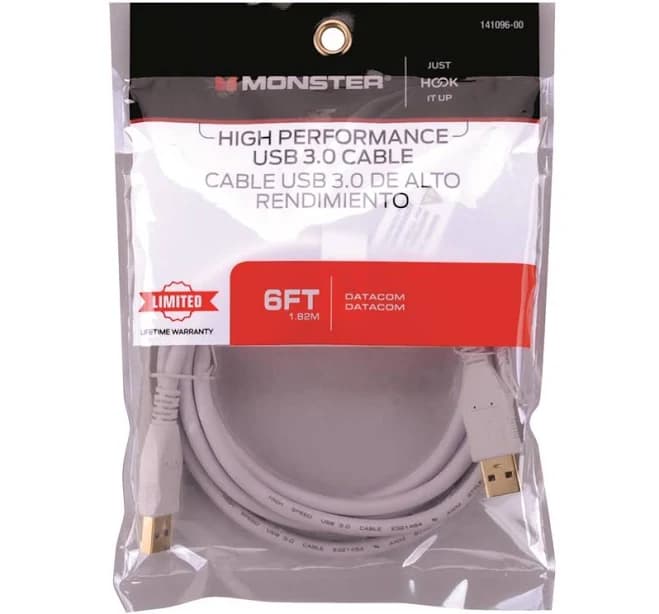 Monster USB Cable 6 ft. White