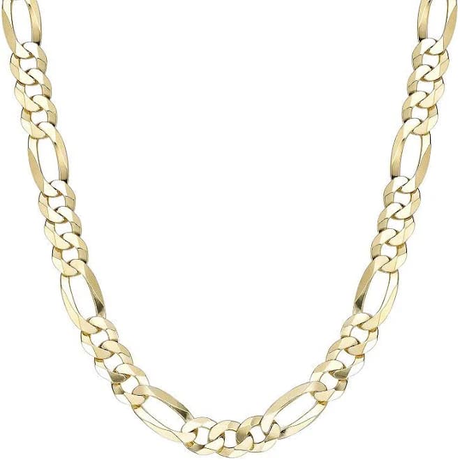 LYNX Men's 14K Gold Figaro Chain Necklace