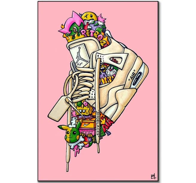 Air Jordan Pink Wall Art