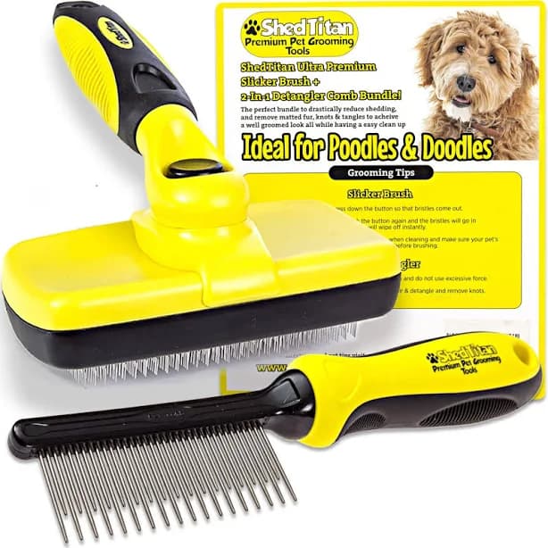 ShedTitan Self Cleaning Slicker Dog Brush