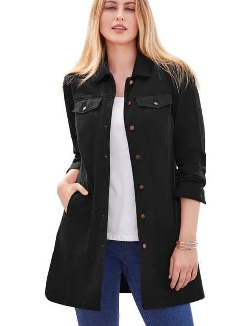 Jessica London Women's Long Denim Jacket