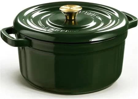 Overmont Enameled Cast Iron Dutch Oven