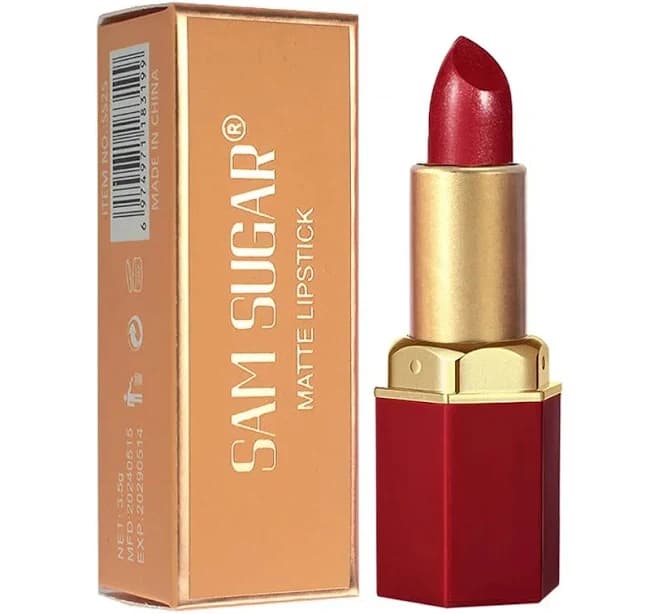 6 Colors Gold Bar Tube Lipstick Diamond Pearlescent Glitter Gold Pink Lips Stick Long-Lasting