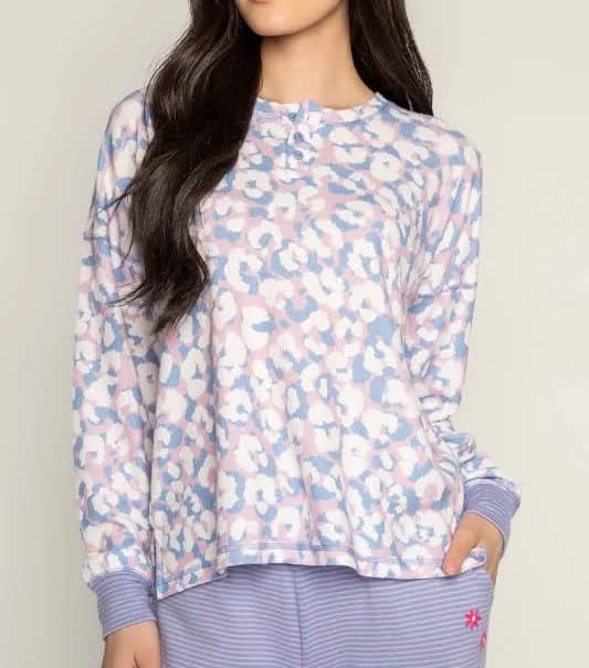 P.J. Salvage Women's Leopard Is My Happy Long Sleeve Top