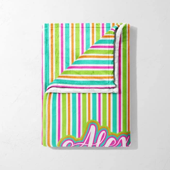 Rainbow Candy Stripes Blanket