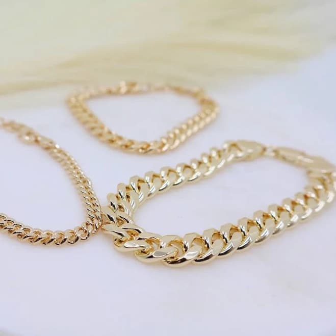 18K Gold-Filled Curb Chain Bracelet