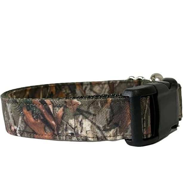 Dog Collar, Camouflage and Brown Nylon, Country Plastic Buckle or Martingale Dog Collar