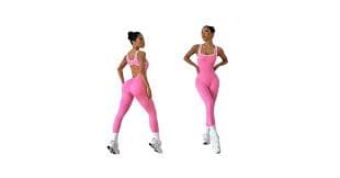 Seamless Yoga 1 Piece Bodysuit with a Stylish Open-Back Design, Perfect for Shaping And Lifting Sports Workout Set Jumpsuit (Black, Small) at Amazon Women's Clothing store