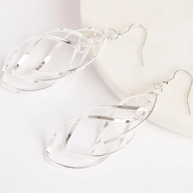 Effortlessly Chic Silver Multi Swirl Drop Earrings
