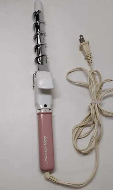 Vintage Windmere Spiral Curling Iron Pink 1980s Spiral Curl Rod