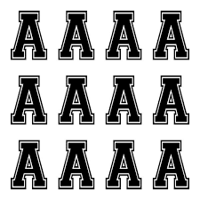 Varsity Large Black Letter A – iD4Gear