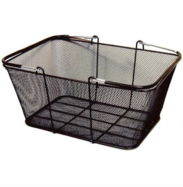 Large Black Mesh Shopping Basket with Vinyl Coated Handles at Grand & Benedicts